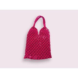 J CREW Pink Woven Shoulder Tote Bag NEW NWT